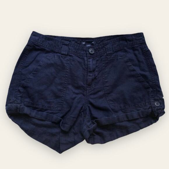 GAP Pants - Gap Cotton Linen Blend Dark Blue Shorts Size 0